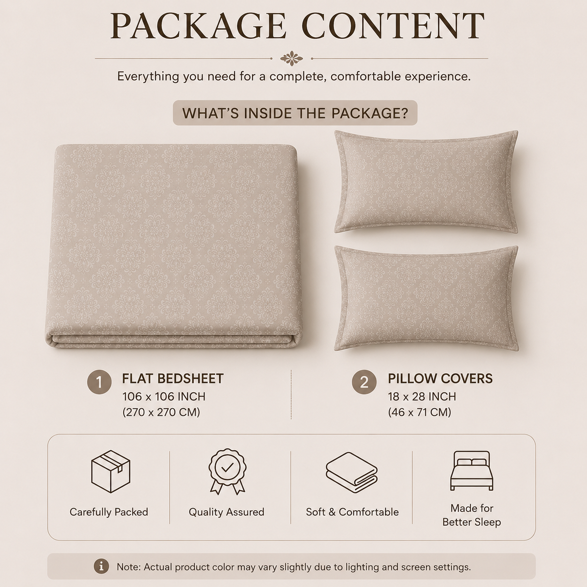 IMPERIA - taupe beige Damask