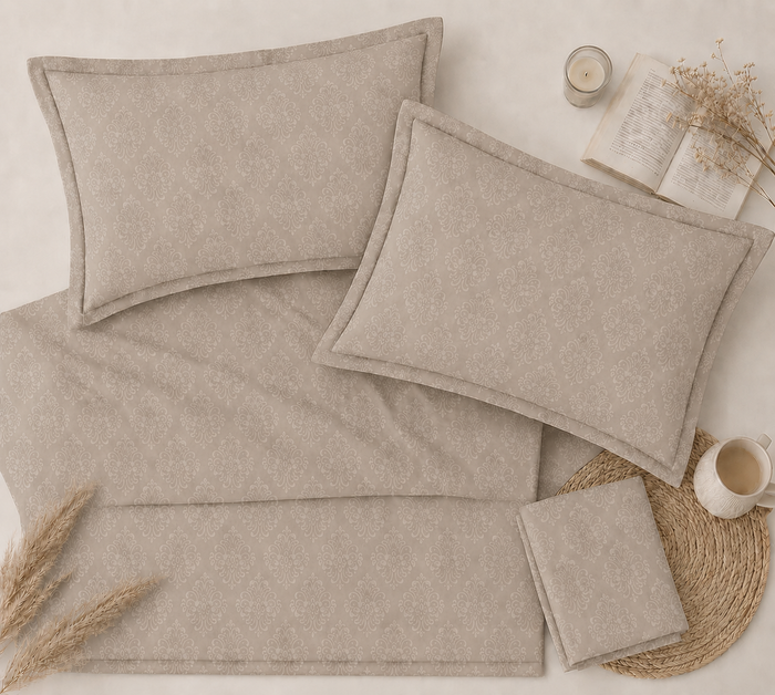 IMPERIA - taupe beige Damask