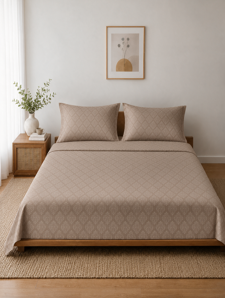 IMPERIA - taupe beige Damask