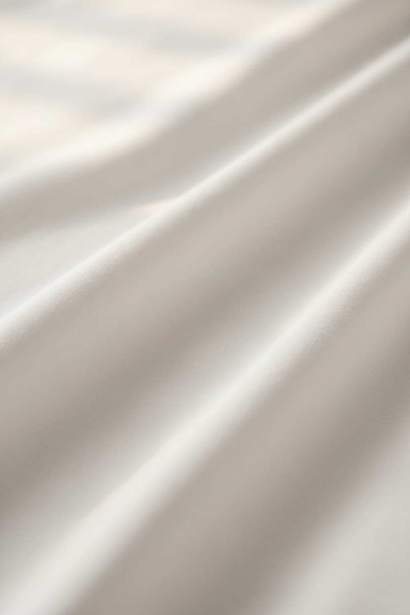 Ultra-realistic white cotton fabric close-up
